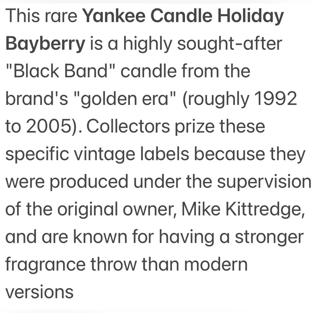 Yankee Candle Jar Black Band Rare Vintage Holiday Bayberry Christmas Dark Green